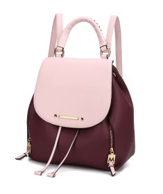 MKF Collection Kimberly Backpack Vegan Leather Women by Mia k (Material: Vegan Leather, Color: Wine-Blush)