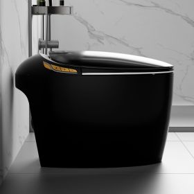 Unique Smart Toilet with Bidet Built In, Intelligent One Piece Toilet For Modern Bathroom, Auto Open/Close Seat, Foot Sensor, LED Display,Night Light (Color: as Pic)