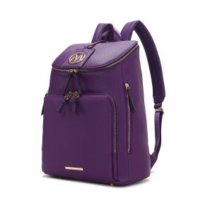 MFK Collection Angela Large Backpack by Mia K (Material: Vegan Leather, Color: purple)