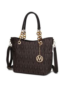 MKF Collection Kissaten Milan M Signature Tote Handbag by Mia k (Material: Polycarbonate, Color: Chocolate)