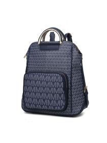 MKF Collection June M logo Printed Vegan Leather Women Backpack by Mia k (Material: Vegan Leather, Color: Navy)