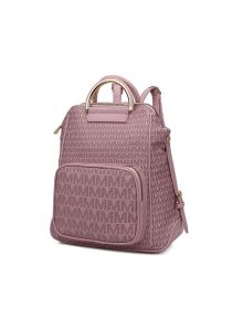 MKF Collection June M logo Printed Vegan Leather Women Backpack by Mia k (Material: Vegan Leather, Color: purple)