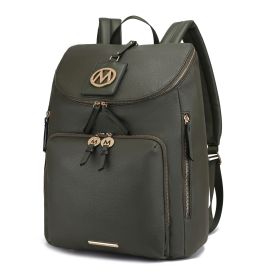 MFK Collection Angela Large Backpack by Mia K (Material: Vegan Leather, Color: Olive)