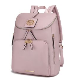 MFK Collection Angela Large Backpack by Mia K (Material: Vegan Leather, Color: Pink)