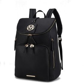 MFK Collection Angela Large Backpack by Mia K (Material: Vegan Leather, Color: Black)