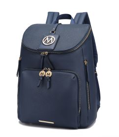 MFK Collection Angela Large Backpack by Mia K (Material: Vegan Leather, Color: Navy)