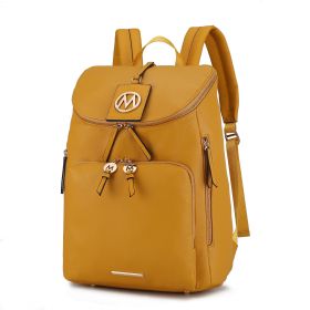 MFK Collection Angela Large Backpack by Mia K (Material: Vegan Leather, Color: Mustard)