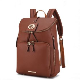 MFK Collection Angela Large Backpack by Mia K (Material: Vegan Leather, Color: Cognac)