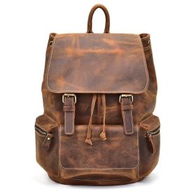 The Hagen Backpack | Vintage Leather Backpack (Color: brown)