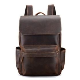 The Helka Backpack | Genuine Vintage Leather Backpack (Color: Dark Brown)