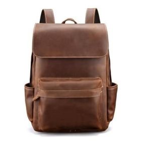 The Helka Backpack | Genuine Vintage Leather Backpack (Color: brown)