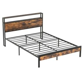 Twin/Full/Queen Bed Frame with Storage Headboard and Charging Station (size: Queen Size)