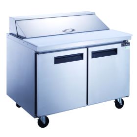 Dukers Commercial Double Door Salad Prep Table Refrigerator (Material: Stainless Steel, Model: Regular Top)