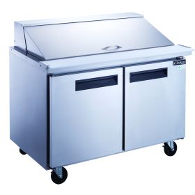 Dukers Commercial Double Door Salad Prep Table Refrigerator (Material: Stainless Steel, Model: Mega Top)