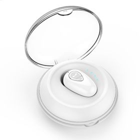 IPX5 Waterproof Unilateral Wireless Earbud Mini In-Ear Headset Rechargeable with Built-in Mic Charging Case Sweat Resistant Earphone (Color: Silver)