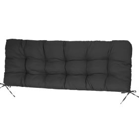 Bench Seat Cushion For Indoor Outdoor Furniture Non Slip Long Chair Cushion with Ties Strap Waterproof Swing Cushion 51.18x19.68IN For Garden Patio Ba (Type: Normal_8_Black)