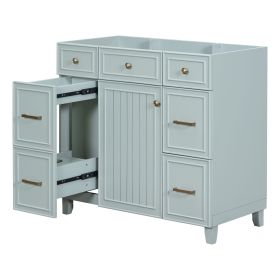 [Cabinet Only] 36" Bathroom Vanity(Sink not included) (Material: Solid Wood+MDF, Color: Green)