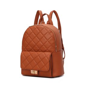 MKF Collection Dimitria Quilted and Smooth Women Backpack, Bookbag Purse Handbag Travel Daypack Bag By Mia K (Material: Quilted, Color: brown)