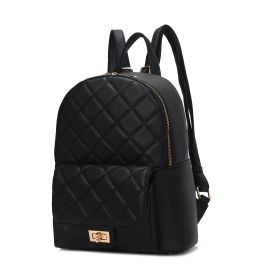 MKF Collection Dimitria Quilted and Smooth Women Backpack, Bookbag Purse Handbag Travel Daypack Bag By Mia K (Material: Quilted, Color: Black)