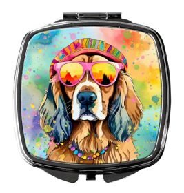 Cocker Spaniel Hippie Dawg Compact Mirror Decorative Travel Makeup Mirror for Women Girls Gifts Pocket Makeup Mirror Folding Handheld (Default: Default)