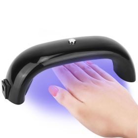 LED Nail Dryer Lamp 9W UV Nail Gel Polish Curing Lamp Portable Nail Drying Lamps (Color: Black)