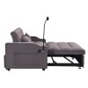 Modern Velvet Loveseat Futon Sofa Couch w/Pullout Bed,Small Love Seat Lounge Sofa with adjustable Reclining Backrest,Toss Pillows, Pockets