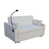 Modern Velvet Loveseat Futon Sofa Couch w/Pullout Bed,Small Love Seat Lounge Sofa with adjustable Reclining Backrest,Toss Pillows, Pockets