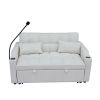 Modern Velvet Loveseat Futon Sofa Couch w/Pullout Bed,Small Love Seat Lounge Sofa with adjustable Reclining Backrest,Toss Pillows, Pockets