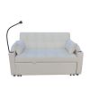 Modern Velvet Loveseat Futon Sofa Couch w/Pullout Bed,Small Love Seat Lounge Sofa with adjustable Reclining Backrest,Toss Pillows, Pockets