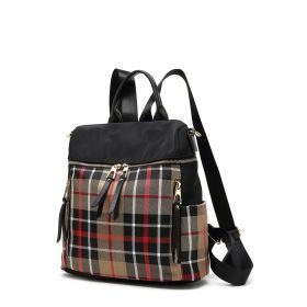 MKF Collection Nishi Plaid Backpack Women by Mia K (Material: Vegan Leather, Color: brown)