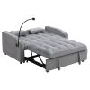 Modern Velvet Loveseat Futon Sofa Couch w/Pullout Bed,Small Love Seat Lounge Sofa with adjustable Reclining Backrest,Toss Pillows, Pockets