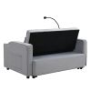 Modern Velvet Loveseat Futon Sofa Couch w/Pullout Bed,Small Love Seat Lounge Sofa with adjustable Reclining Backrest,Toss Pillows, Pockets