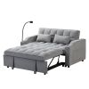 Modern Velvet Loveseat Futon Sofa Couch w/Pullout Bed,Small Love Seat Lounge Sofa with adjustable Reclining Backrest,Toss Pillows, Pockets