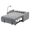 Modern Velvet Loveseat Futon Sofa Couch w/Pullout Bed,Small Love Seat Lounge Sofa with adjustable Reclining Backrest,Toss Pillows, Pockets