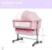 Baby Bassinet Bedside Sleeper 3 in 1 Bedside Crib, Adjustable Portable Bed for Infant/Baby/Newborn,with Mosquito Nets, Large Storage Bag