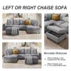 Orisfur. Reversible Sectional Sofa Space Saving with Storage Ottoman Rivet Ornament L-shape Couch for Large Space Dorm Apartment