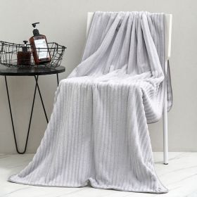 1 piece of 175*90cm coral velvet thickened drawstring solid color bath towel (Color: Light Gray)