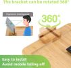 Bamboo Sofa Clip on Side Table for Wide Couches Arm, Foldable Couch Tray with 360¬∞ Rotating Phone Holder