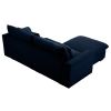 Sectional Sofa Comfy Corduroy Couch for Living Room with Pillows and Round Armrests