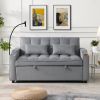 Modern Velvet Loveseat Futon Sofa Couch w/Pullout Bed,Small Love Seat Lounge Sofa with adjustable Reclining Backrest,Toss Pillows, Pockets