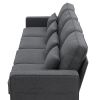 [VIDEO provided] [New] 104" 4-Seater Modern Linen Fabric Sofa with Armrest Pockets and 4 Pillows,Minimalist Style Couch for Living Room, Apartment