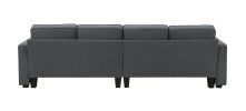 [VIDEO provided] [New] 104" 4-Seater Modern Linen Fabric Sofa with Armrest Pockets and 4 Pillows,Minimalist Style Couch for Living Room, Apartment