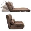 Double Chaise Lounge Sofa Floor Couch and Sofa with Two Pillows