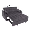 Modern Velvet Loveseat Futon Sofa Couch w/Pullout Bed,Small Love Seat Lounge Sofa with adjustable Reclining Backrest,Toss Pillows, Pockets