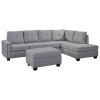 Orisfur. Reversible Sectional Sofa Space Saving with Storage Ottoman Rivet Ornament L-shape Couch for Large Space Dorm Apartment