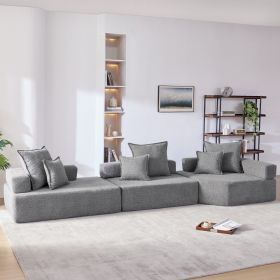 [VIDEO provided][New] Oversized Modular Sectional Sofa,Luxury Boucle Floor Couch Set,Convertible Compressed Couch (Color: as Pic)