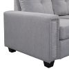 Orisfur. Reversible Sectional Sofa Space Saving with Storage Ottoman Rivet Ornament L-shape Couch for Large Space Dorm Apartment