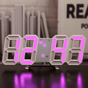 1pc 3D LED Digital Clock; Bedroom LED Clock For Home Decor (Color: purple)